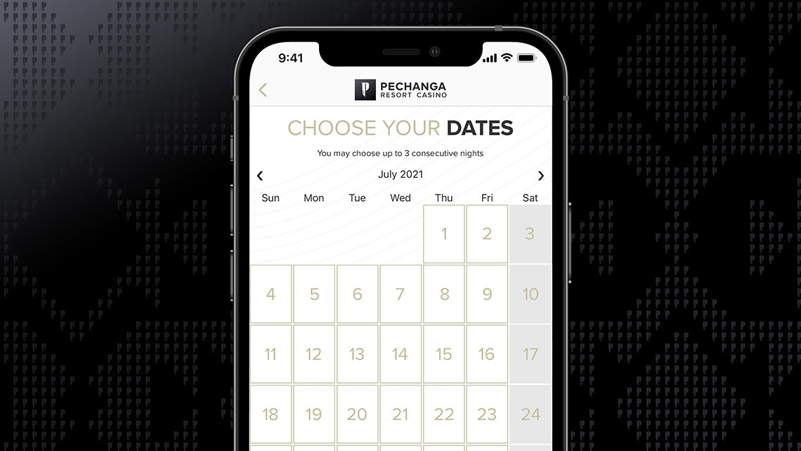 myPechanga booking calendar