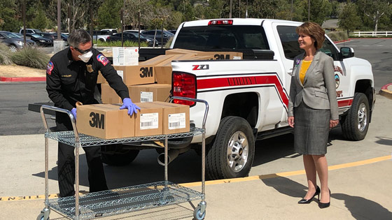 N95 masks being donated to local hospitals